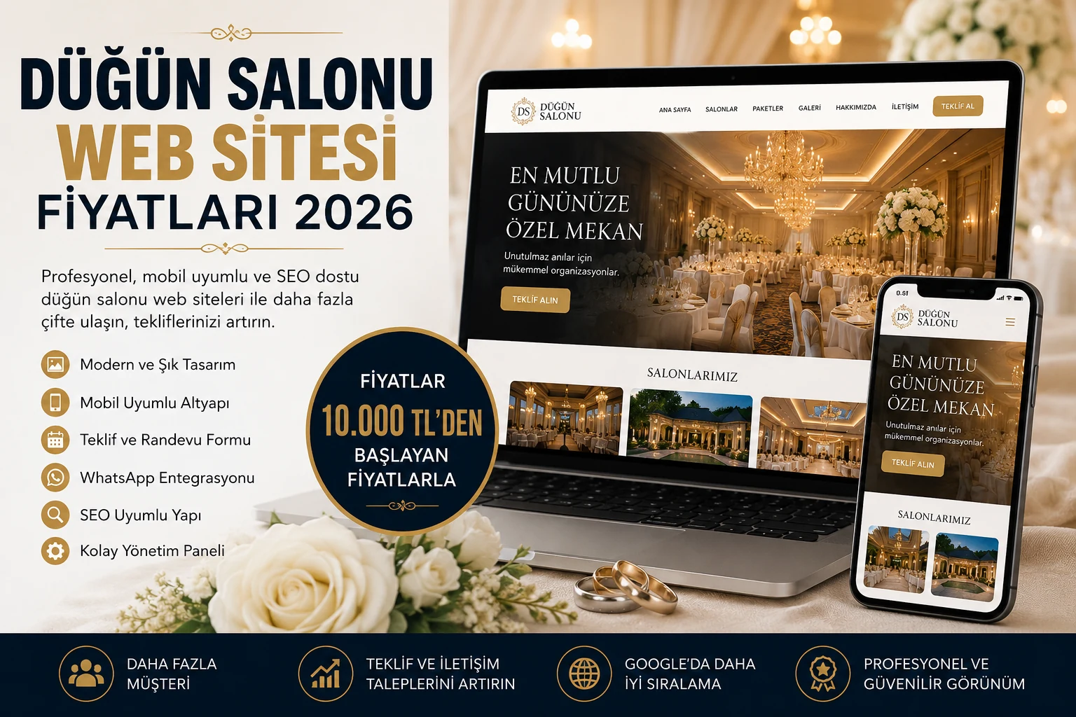 Düğün Salonu Web Sitesi Fiyatları 2026: Profesyonel Düğün Salonu Sitesi Ne Kadara Yapılır?